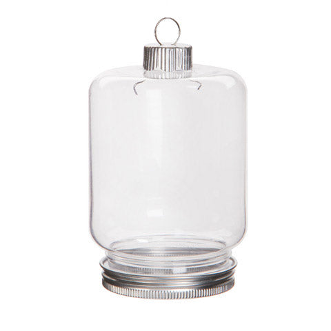 Fillable Clear Mason Jar Style Ornament: 100mm