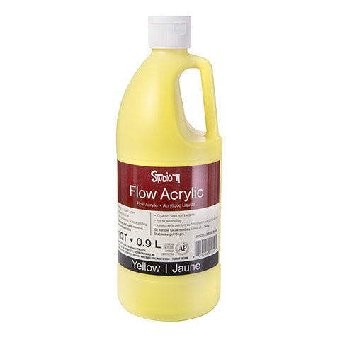 Studio 71 Flow Acrylic Paint: Yellow, 32 oz