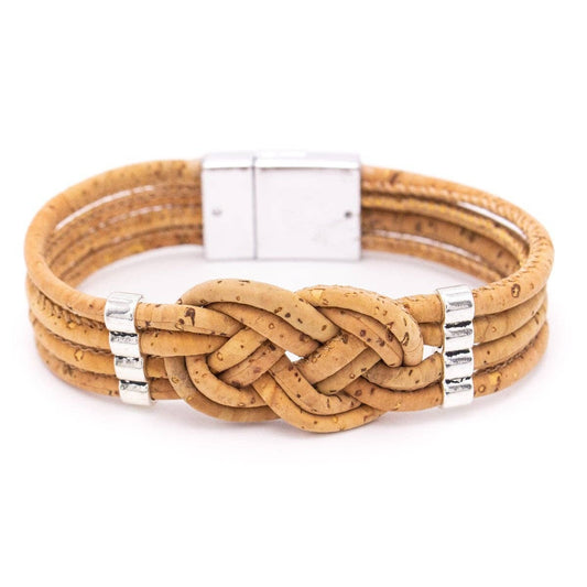 Braided Cork Bracelet With Magnet Clasp