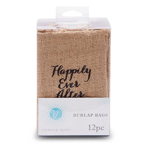 Victoria Lynn™ Mini Bags - Burlap - Happily Ever After - 12 Pieces