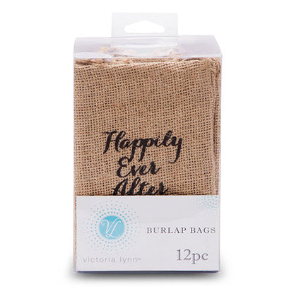 Victoria Lynn™ Mini Bags - Burlap - Happily Ever After - 12 Pieces