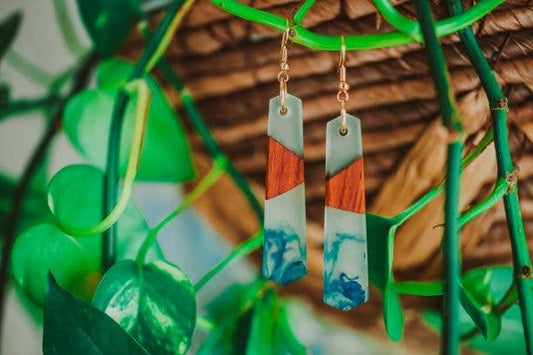 Blue Swirl Earrings -WE