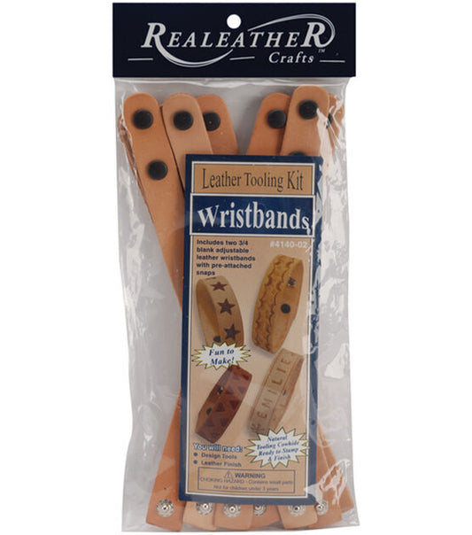 Leathercraft Kit Narrow Wristbands 8/Pkg