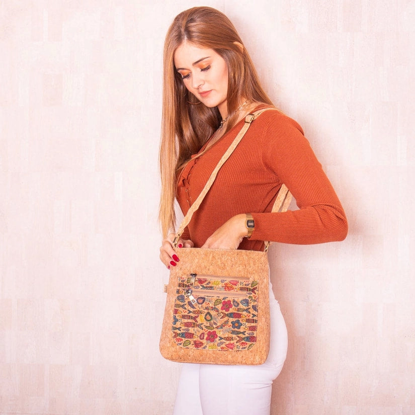 Butterflies Cork Crossbody Bag