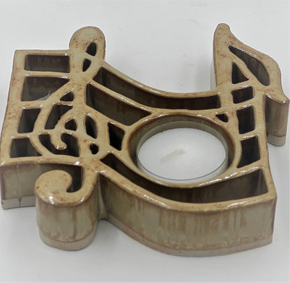 Music Tealight Holder - Stoneware Bay Pottery