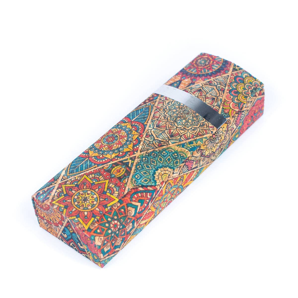 Printed cork glasses case with magnet closure