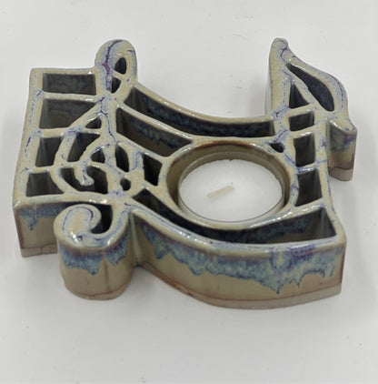 Music Tealight Holder - Stoneware Bay Pottery