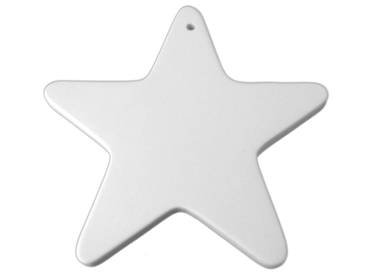 Flat Big Star Ornament Bisqueware