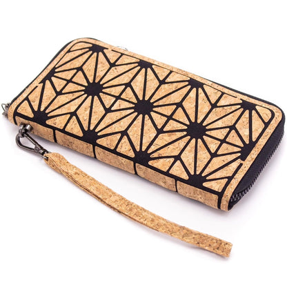 Geometric irregular Triangle Cork Zipper Wallet