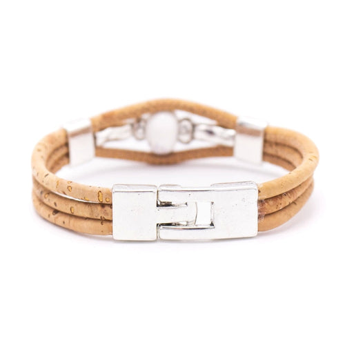 Colored Porcelain Beads Cork Bracelet