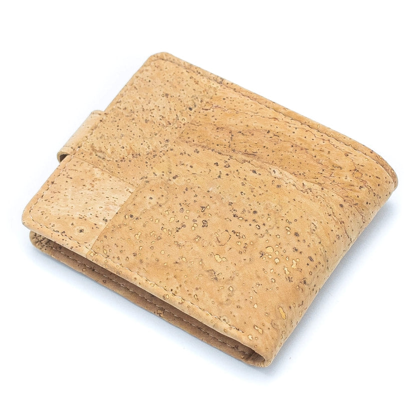 Men cork Wallet with Snap Button