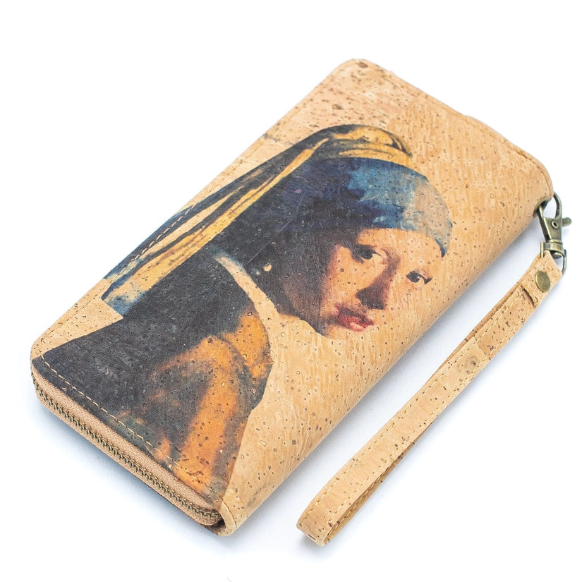 The girl with a pearl earring Cork Zipper Wallet