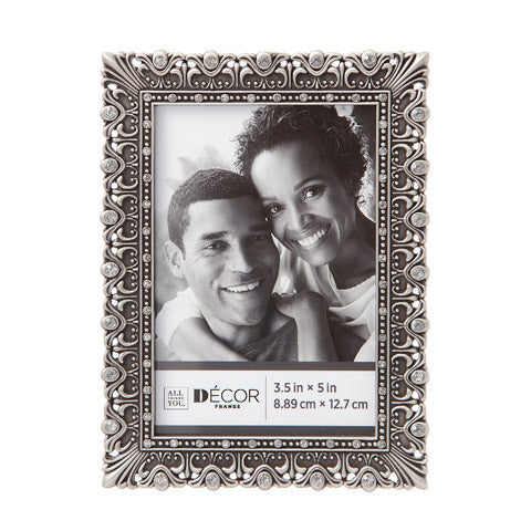 All Things You™ Ornate Jeweled Pewter Picture Frame: 3.5 x 5 inches