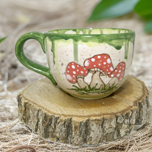 Mushroom Mug - Handpainted Ceramic