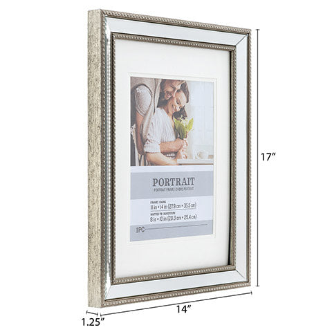 11 x 14 Portrait Picture Frame: Mirrored, 13.5 x 16.5 inches