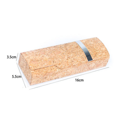 Printed cork glasses case with magnet closure