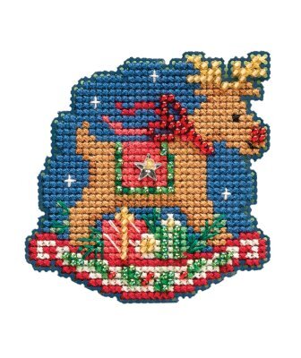 Mill Hill Counted Cross Stitch Kit 2.5"X3.25" Rocking Reindeer