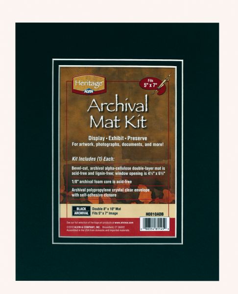 Heritage Arts Archival Double Mat Black 8x10