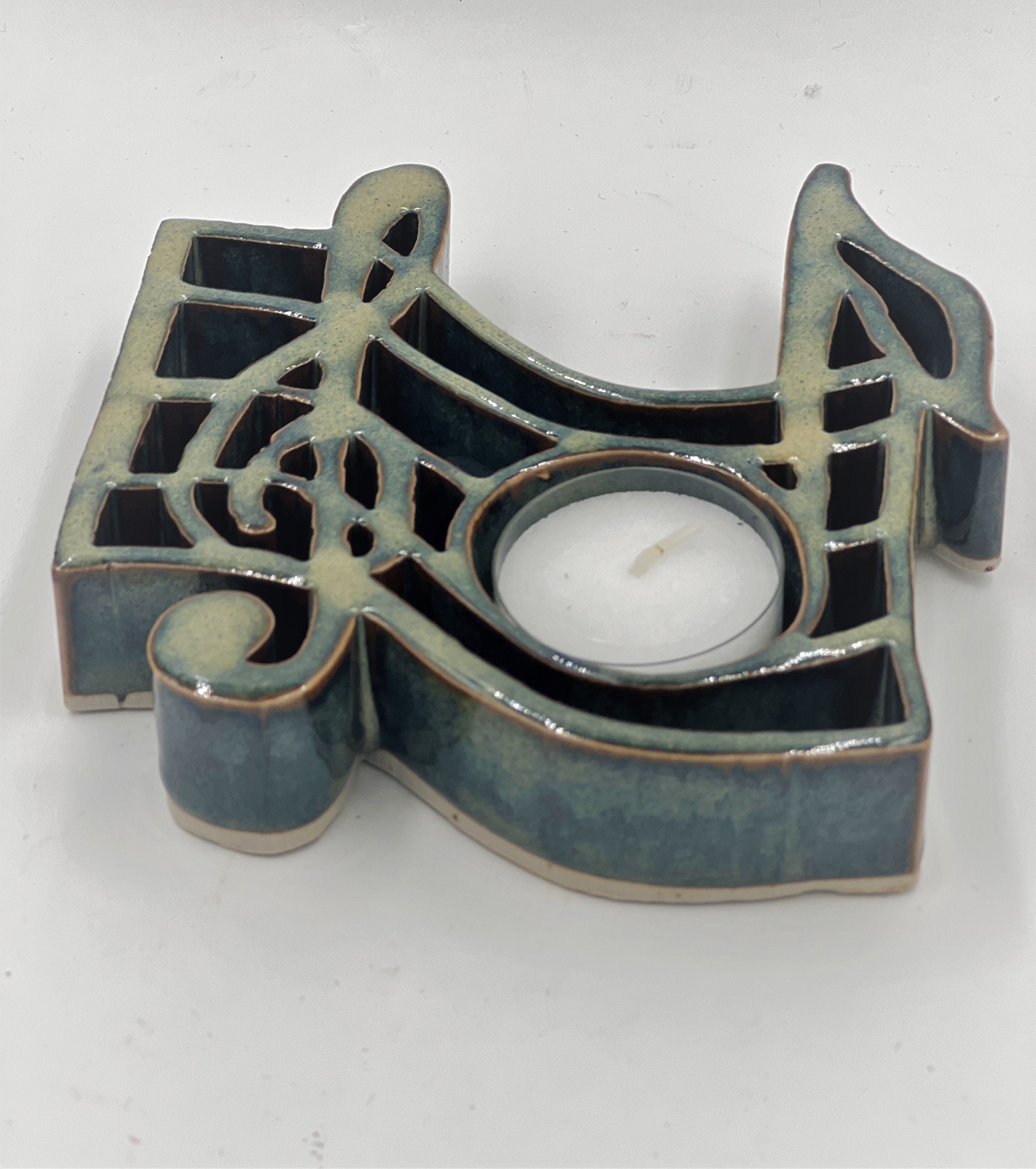 Music Tealight Holder - Stoneware Bay Pottery