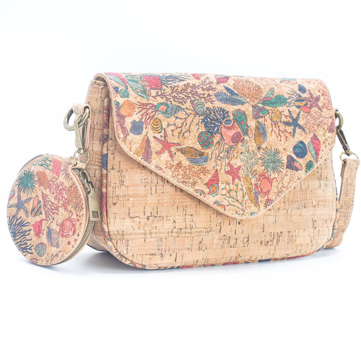 Cork Summer Pattern Printed Women's Crossbody Bag