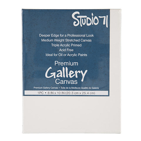 8x10 Premium Gallery Stretched Canvas: White, 1.5 inches Deep