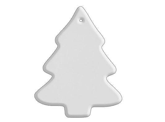 Classic Christmas Tree Ornament Bisqueware