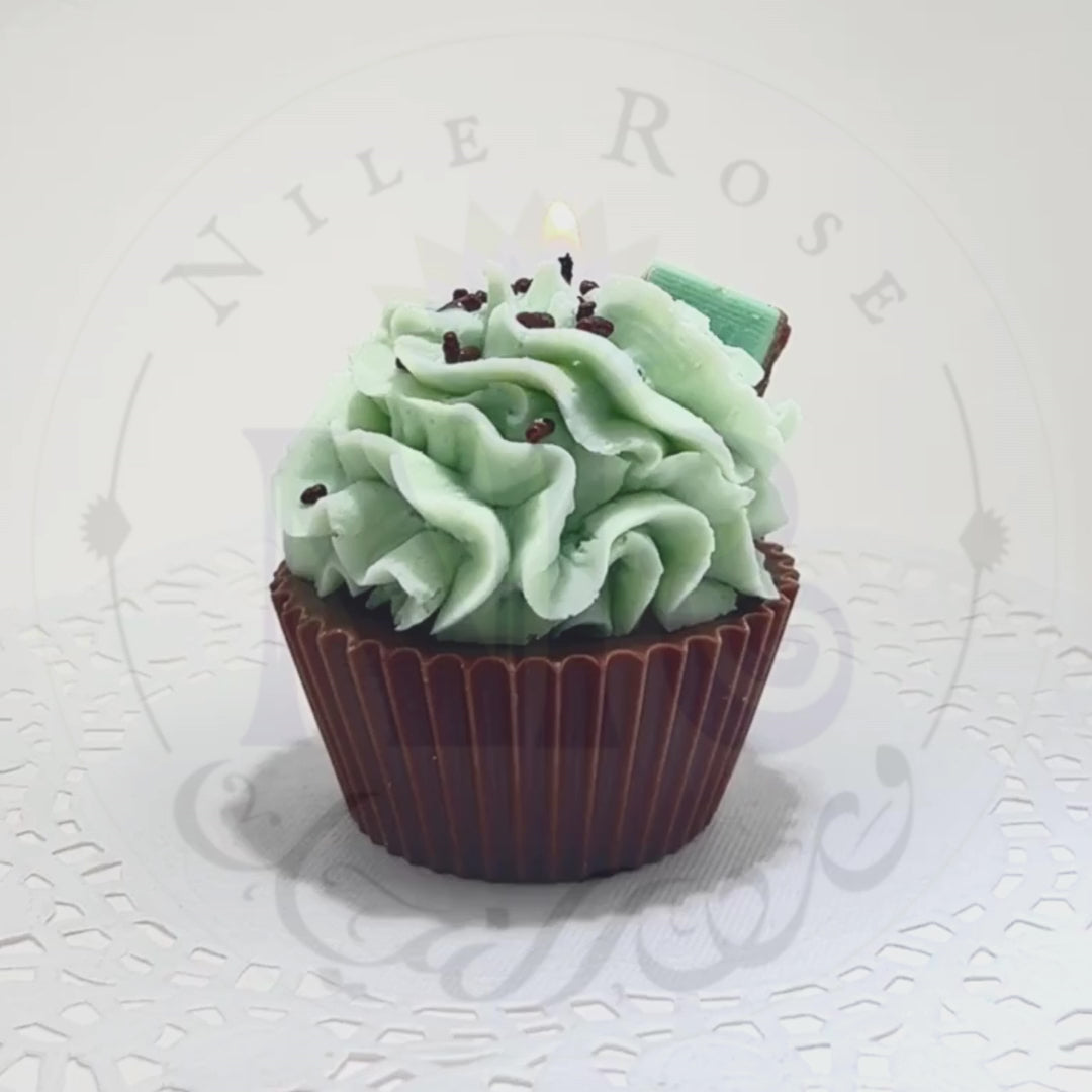 Delightful Mint Chocolate Cupcake Candle