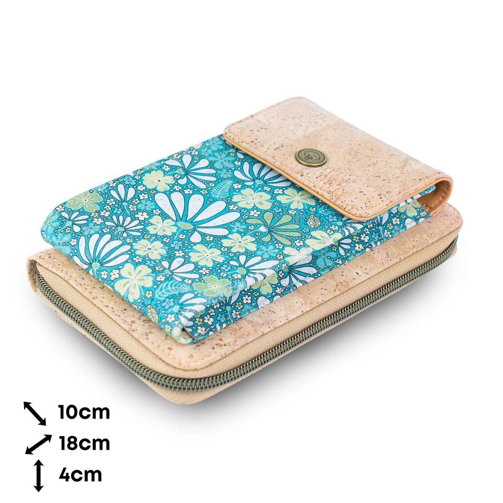 Cork Phone Crossbody Wallet – Floral Print